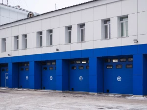 Промышленные секционные ворота Doorhan ISD01 2600x4300 с окнами