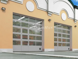 Промышленные секционные ворота DoorHan серии isd01 с остеклением 3500x3000